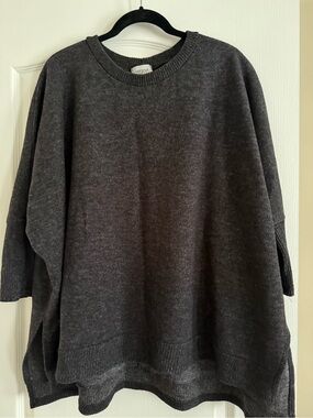 Cherish Dark Charcoal Relaxed Crewneck Sweater
